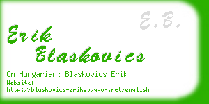 erik blaskovics business card